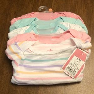 6-9 month girls long sleeve onesie 5 pack